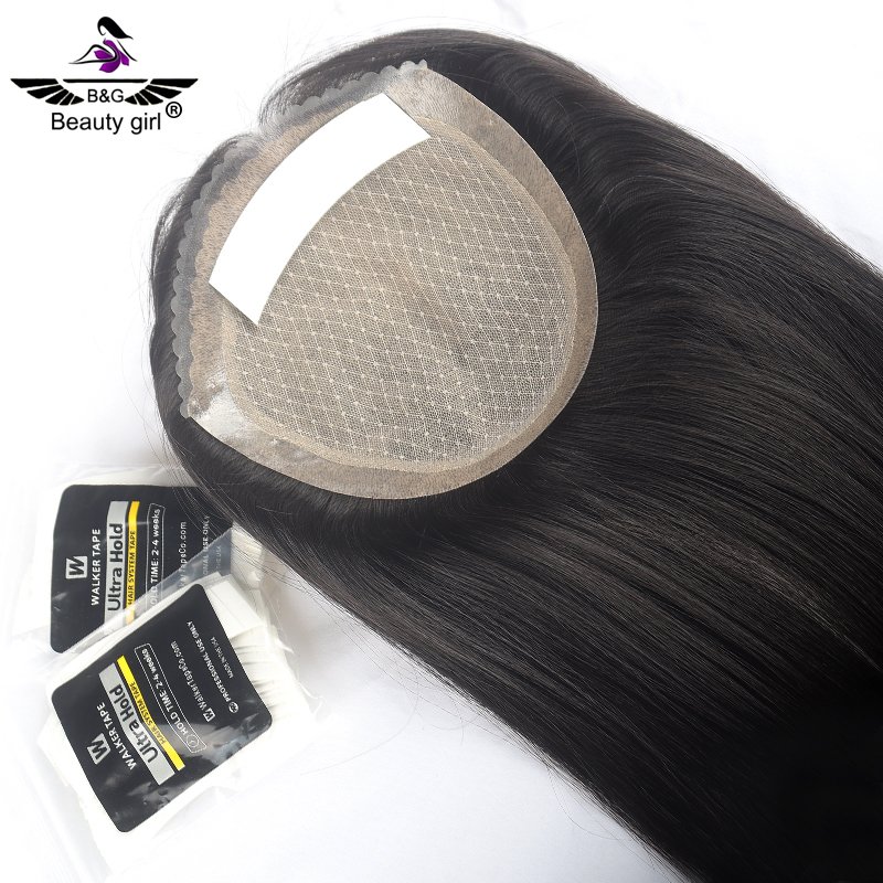 Premium Russian Remy Human Hair Clip In With Pu Around Flexible Toppers For Women Silk Base Topper Hair