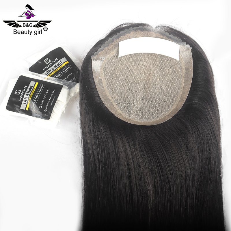 Premium Russian Remy Human Hair Clip In With Pu Around Flexible Toppers For Women Silk Base Topper Hair