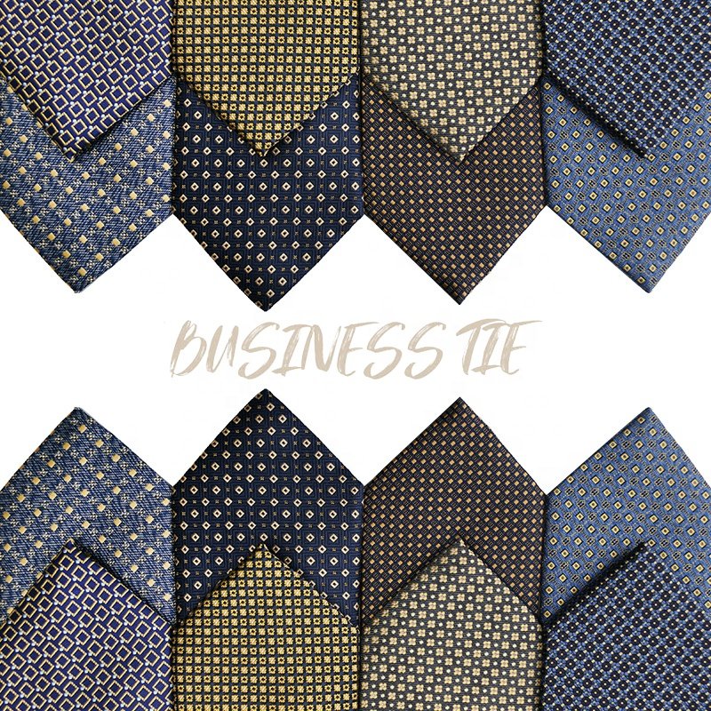 Classic Men's Polyester Tie, Woven Tie JACQUARD Yellow Blue Neck Ties Manufacturers in Stock Wholesale Low Moq 8 Color Stock