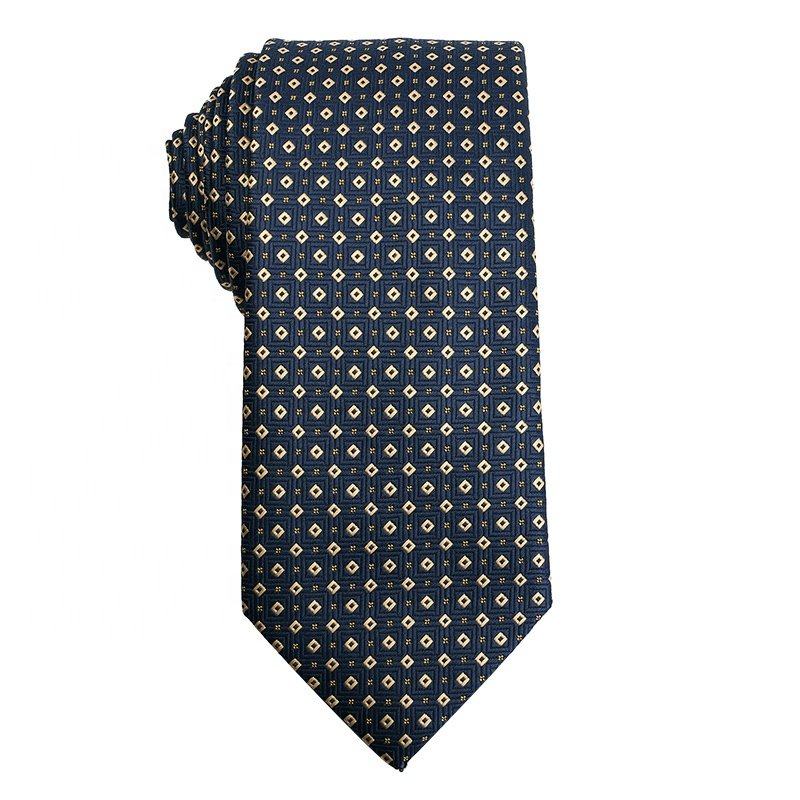 Classic Men's Polyester Tie, Woven Tie JACQUARD Yellow Blue Neck Ties Manufacturers in Stock Wholesale Low Moq 8 Color Stock