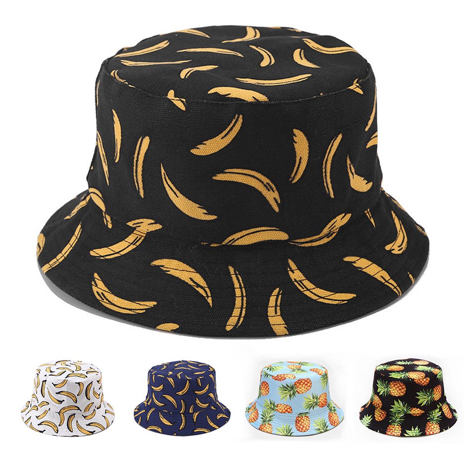 Unisex Summer Foldable Banana Bucket Hat Women Outdoor Sunscreen Fishing Hunting Cap