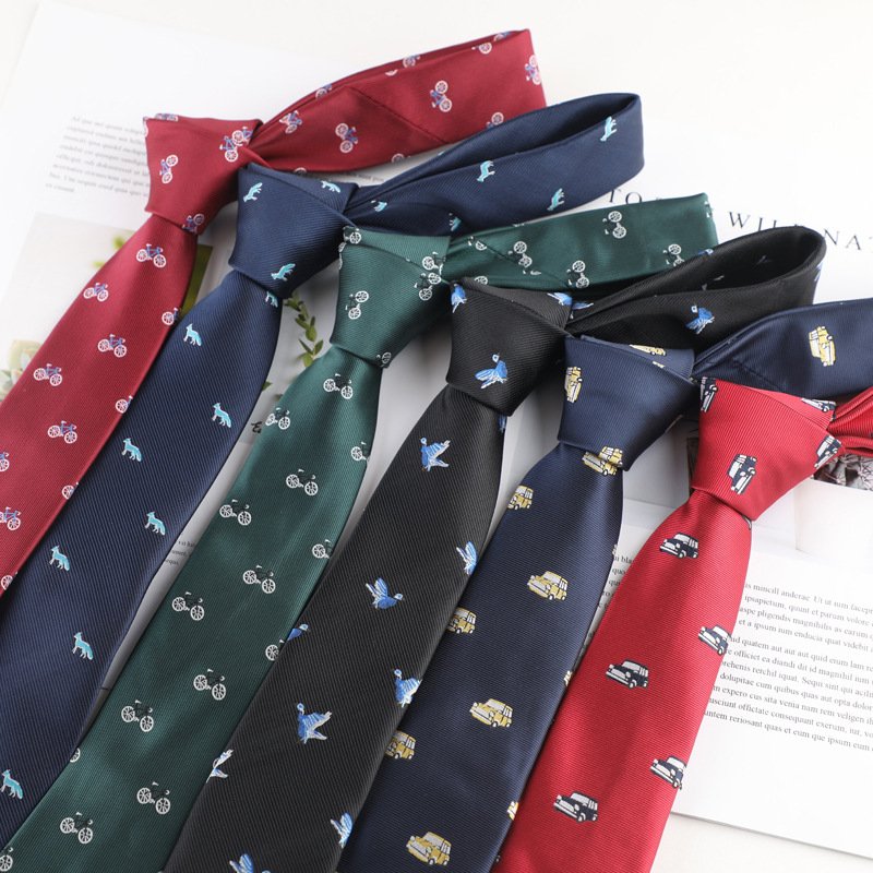 Men Jacquard Casual Skinny 6cm Width Necktie Male Suits Accessory Animal Printed Polyester Fabrics Ties