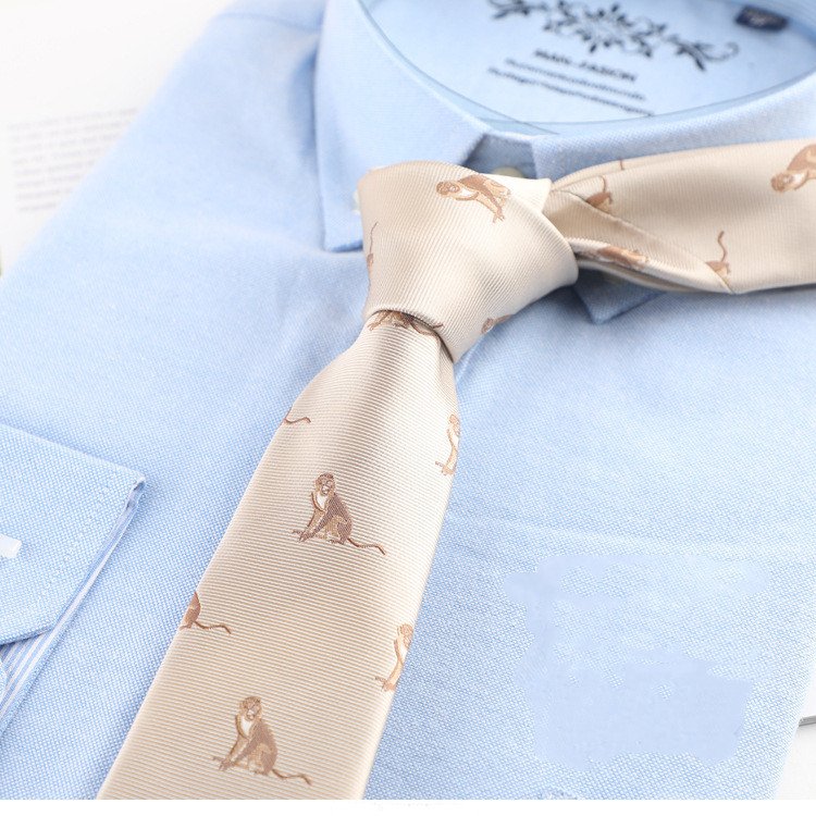 Men Jacquard Casual Skinny 6cm Width Necktie Male Suits Accessory Animal Printed Polyester Fabrics Ties