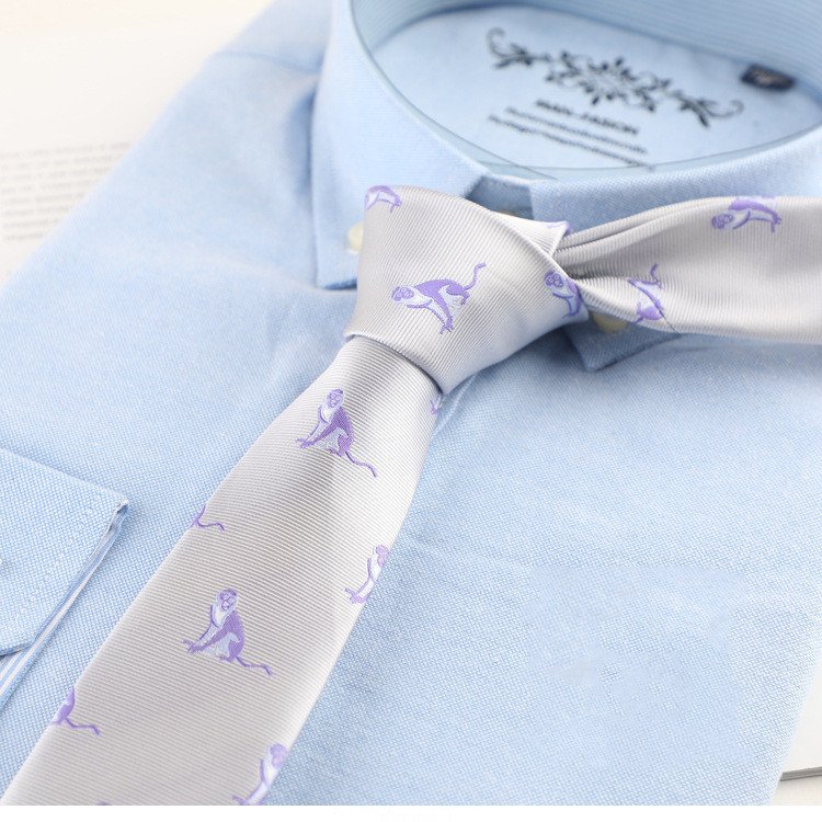 Men Jacquard Casual Skinny 6cm Width Necktie Male Suits Accessory Animal Printed Polyester Fabrics Ties