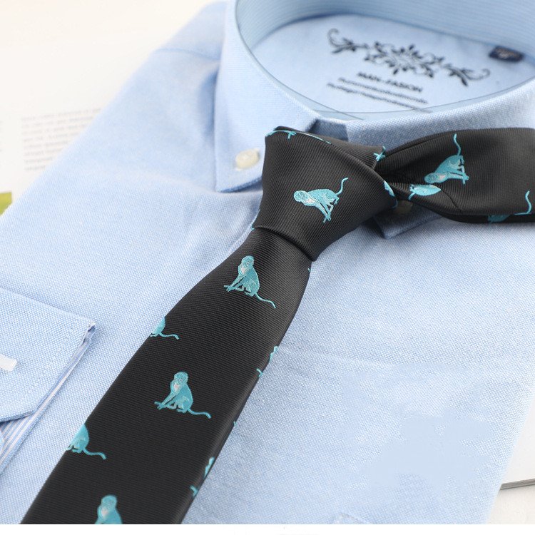 Men Jacquard Casual Skinny 6cm Width Necktie Male Suits Accessory Animal Printed Polyester Fabrics Ties
