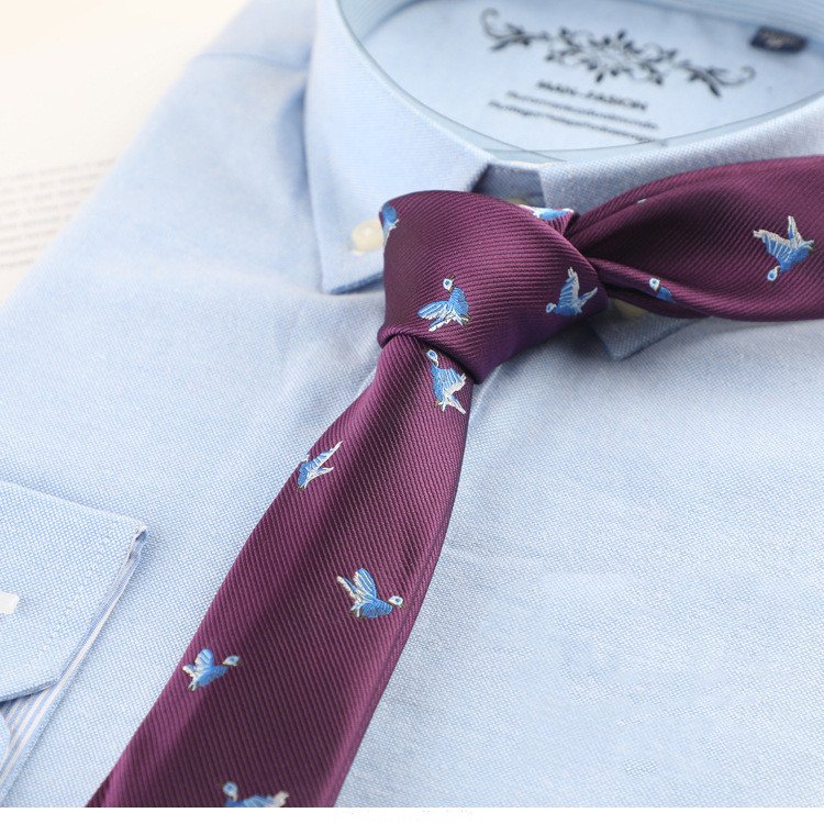 Men Jacquard Casual Skinny 6cm Width Necktie Male Suits Accessory Animal Printed Polyester Fabrics Ties