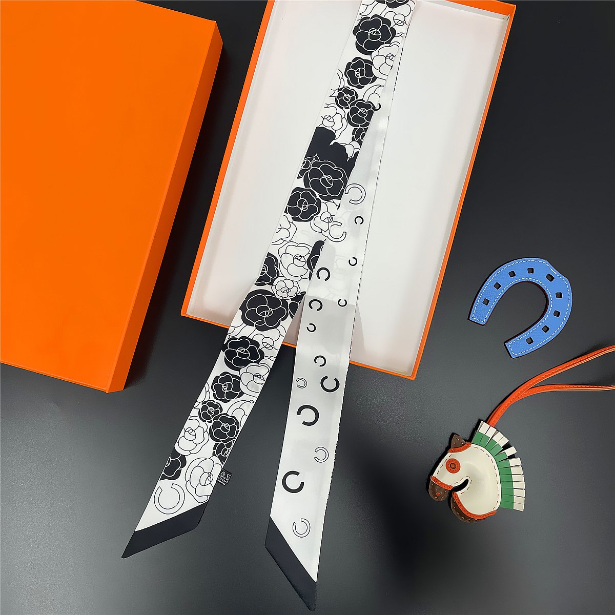 New Design 120*5cm Print Women long Silk Scarf Fashion Head Scarf Brand Tie Bag Skinny Scarf
