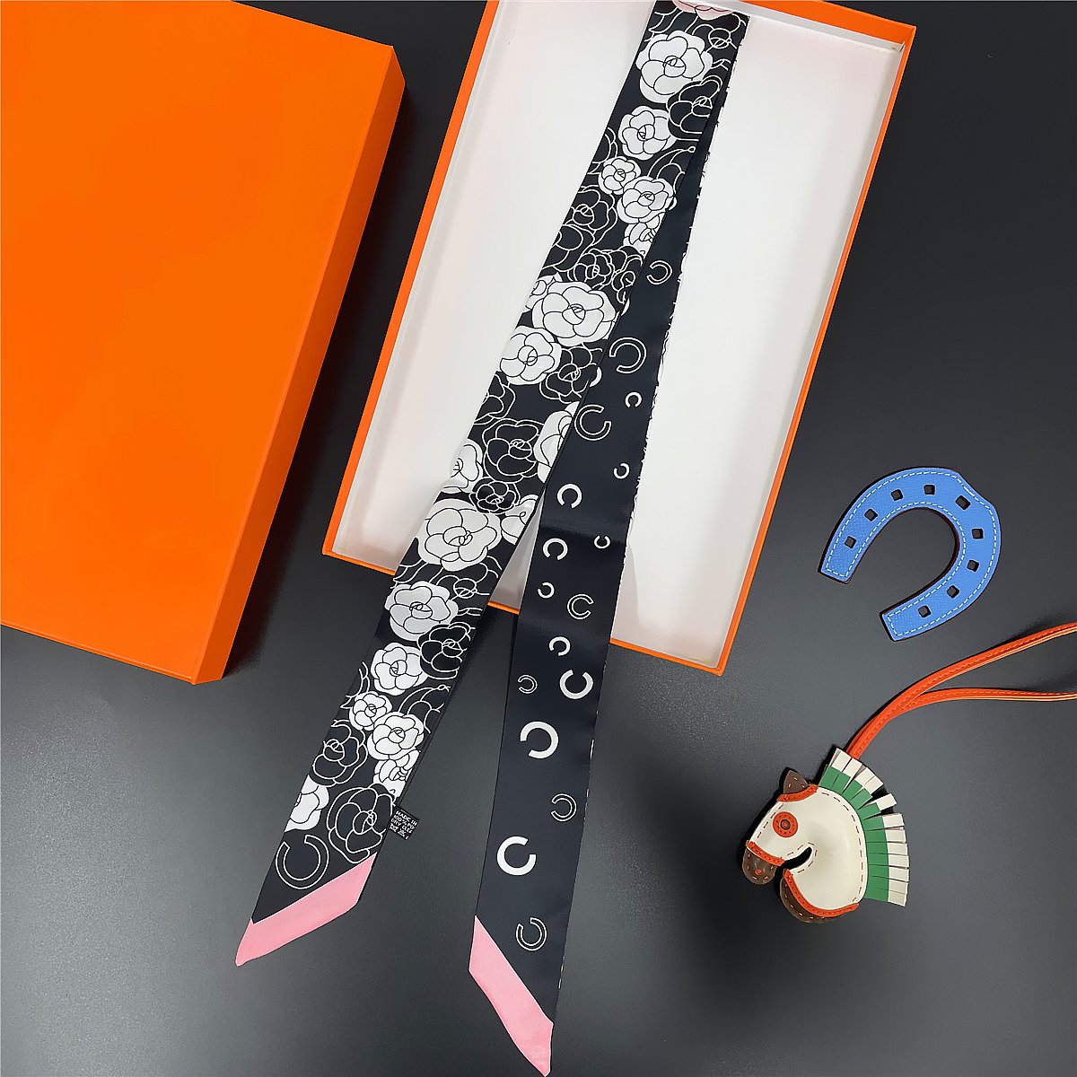 New Design 120*5cm Print Women long Silk Scarf Fashion Head Scarf Brand Tie Bag Skinny Scarf