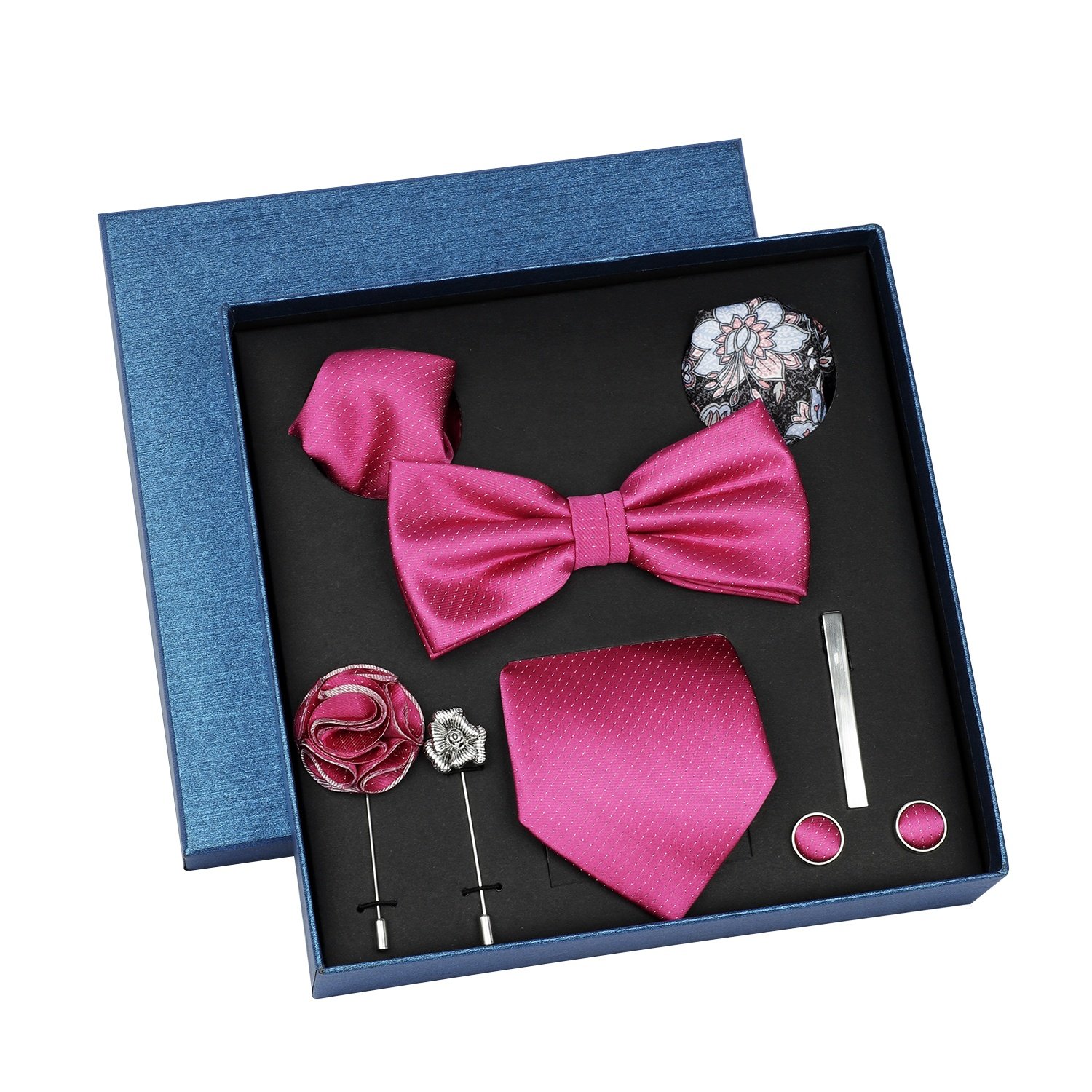 Factory Directly Wholesale High Quality Mens Ties and Pocket Square Set Cufflink Necktie Set in Gift Box