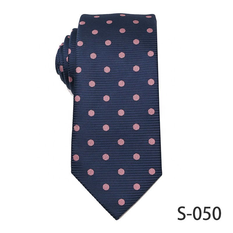 Navy Blue Series Men's Business Ties High Quality 100% Polyester Jacquard Ties For Men Polka Dot Floral Neck Ties
