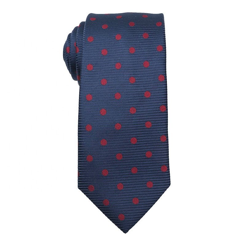 Navy Blue Series Men's Business Ties High Quality 100% Polyester Jacquard Ties For Men Polka Dot Floral Neck Ties