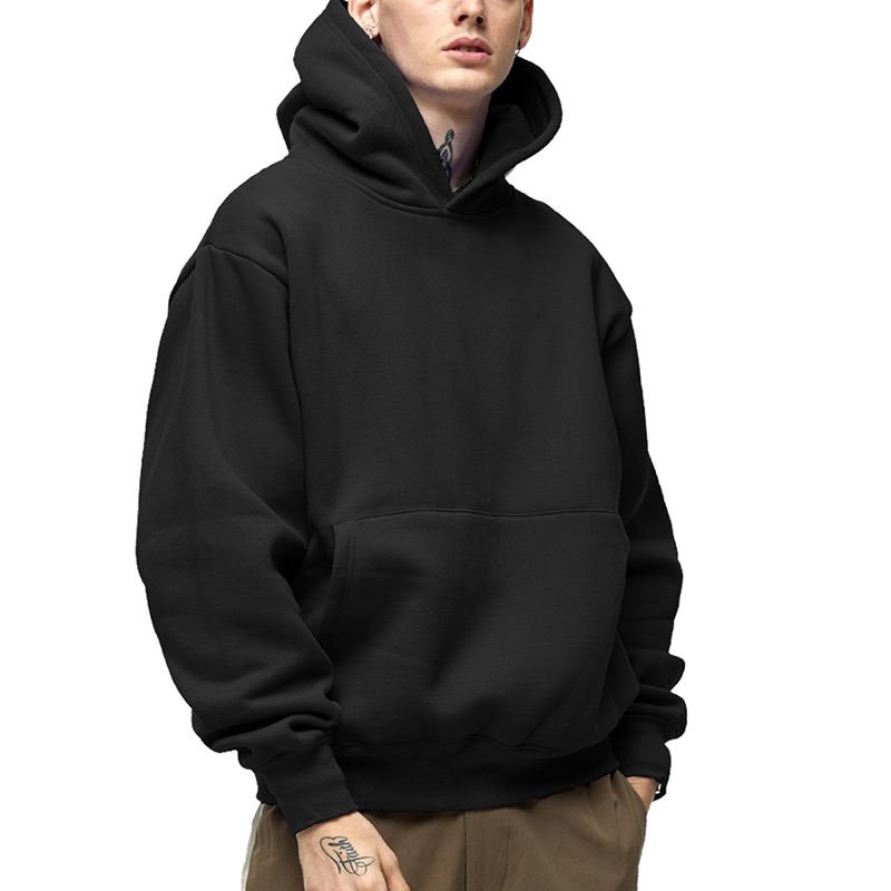 Supplier Wholesale Men's Stringless Heavy Weight Cotton Hoodies Custom Logo Winter Thick High Quality 400Gsm Fleece Hoodies Men
