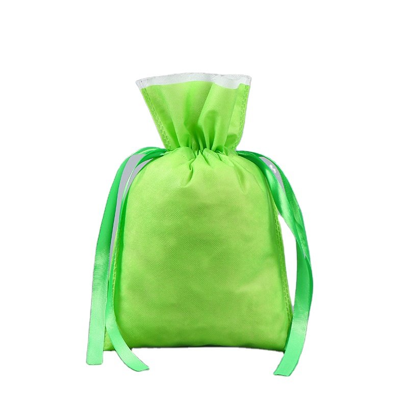 2024 heat seal non woven ribbon tie drawstring gift packing bags