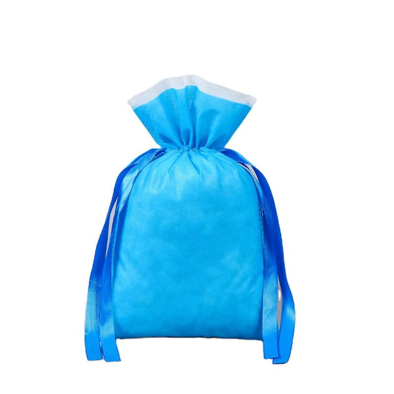 2024 heat seal non woven ribbon tie drawstring gift packing bags
