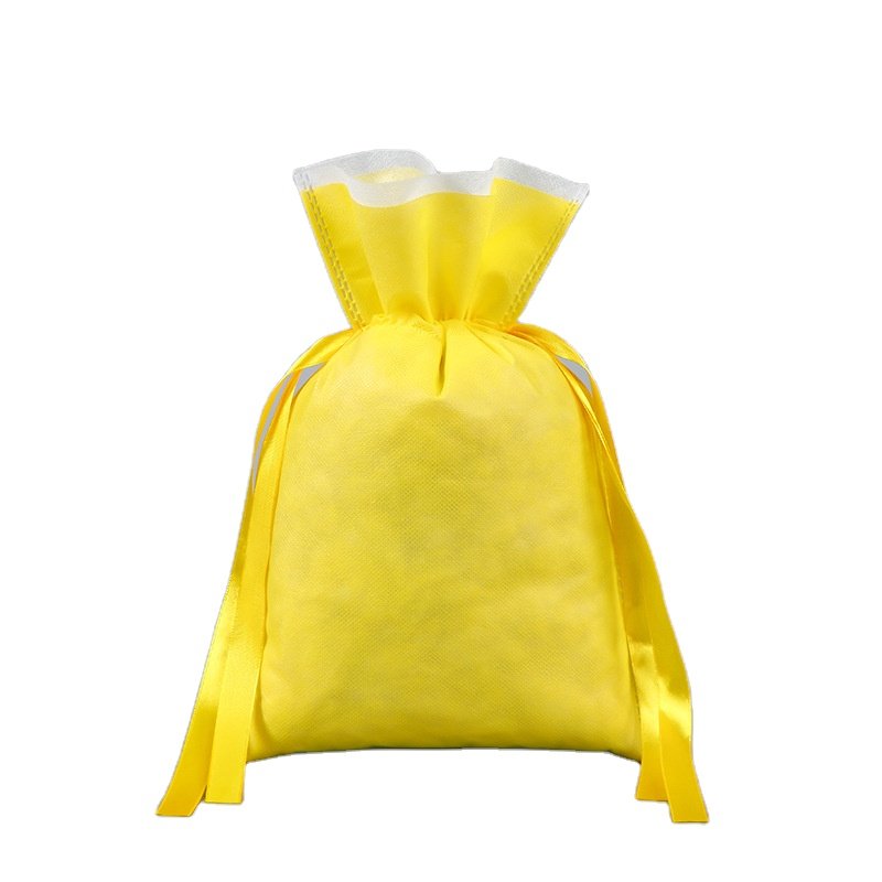 2024 heat seal non woven ribbon tie drawstring gift packing bags