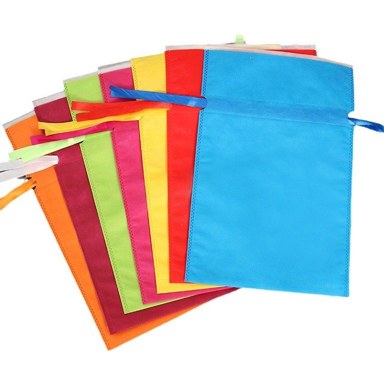 2024 heat seal non woven ribbon tie drawstring gift packing bags