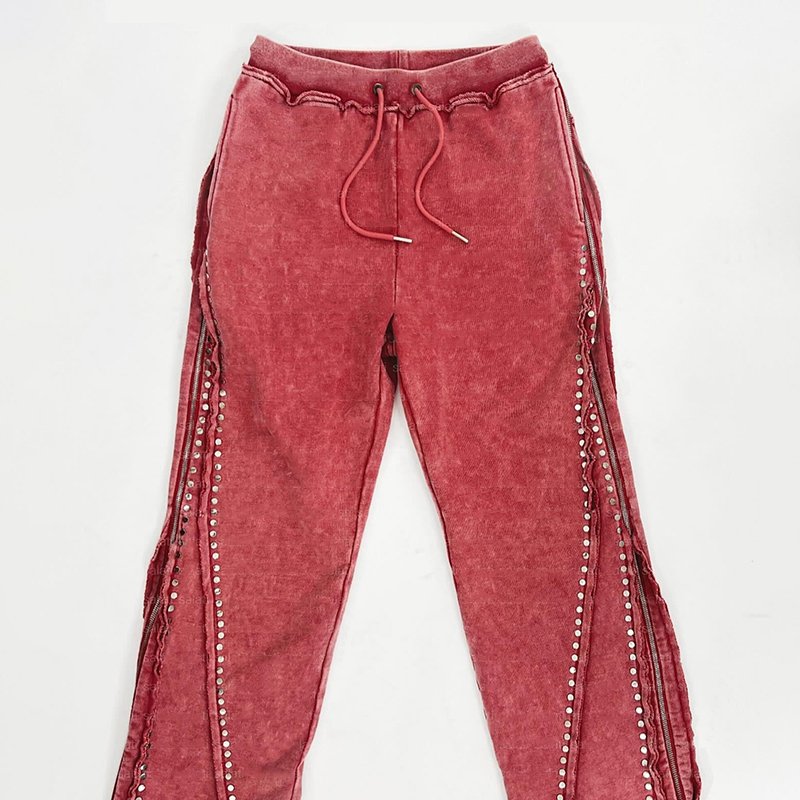 YYSY Streetwear Custom Distressed Sweat Suit Rhinestone Flared Acid Wash Tracksuit Sweatsuits Sweatpants And Hoodie Sets For Men