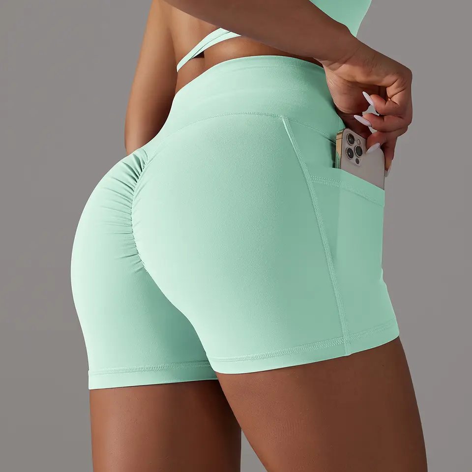 Hot new Women High Elastic Seamless Fitness Shorts Women Gym Outfit Scrunch Butt Fitness High Waist Gym Shorts For Cycling Short