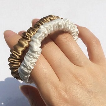 Factory wholesale silk hair scrunchies bulk small size non-toxic set colors custom logo hair ties for women girls