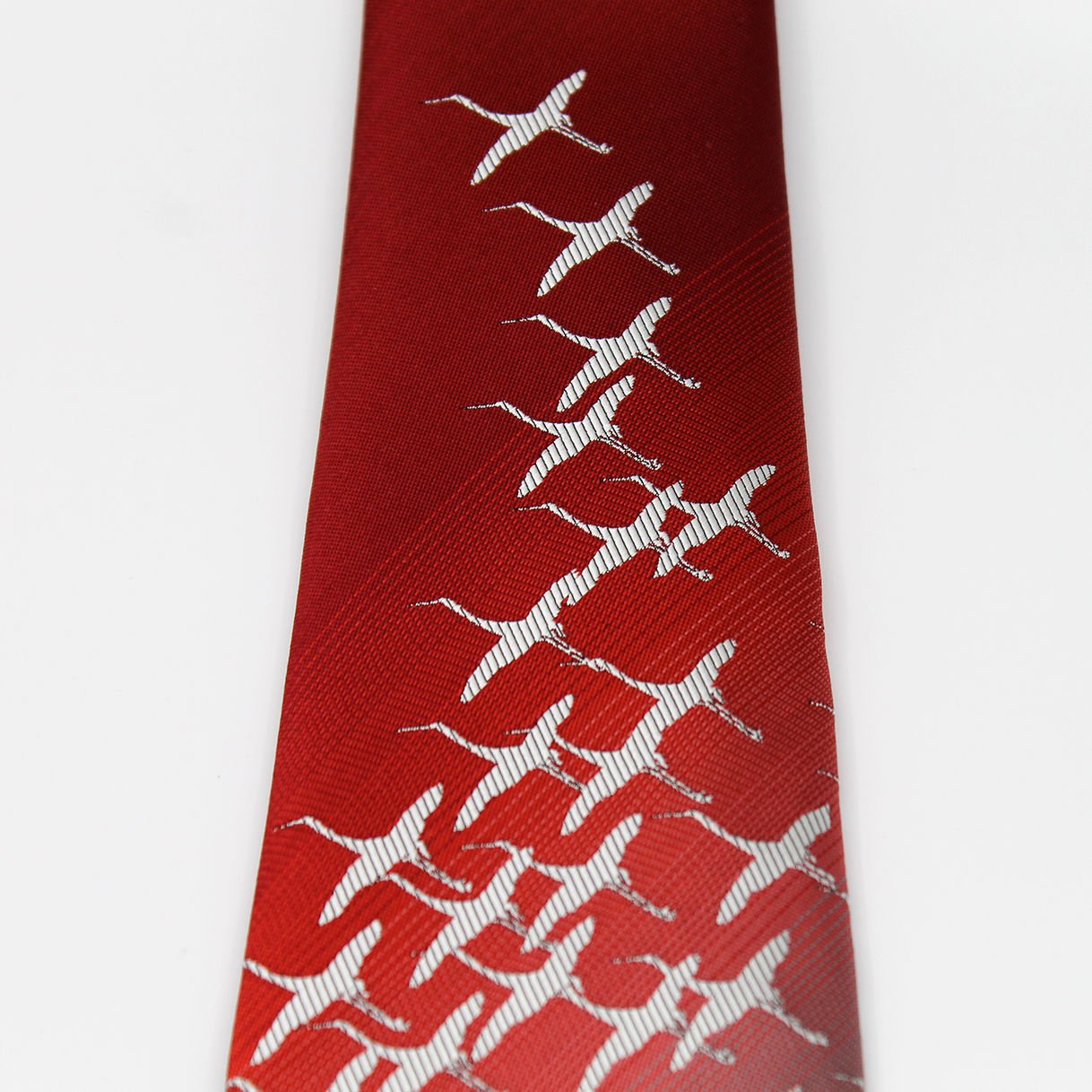 Hot sale high design quality fashion clothes 100% silk Jacquard fabric Neck tie Japanese traditional Woven cranes pattern