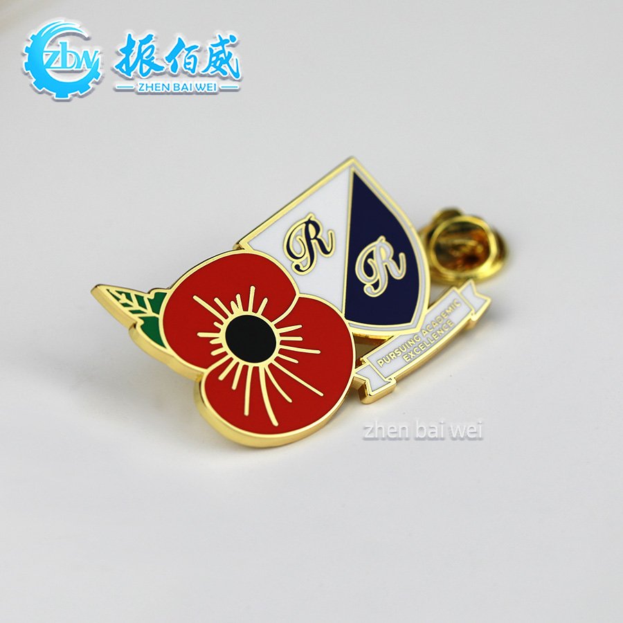 Manufacturer custom metal gold plated academic Memorial brooch for excellence Zinc Alloy corporate logo hard enamel pin custom