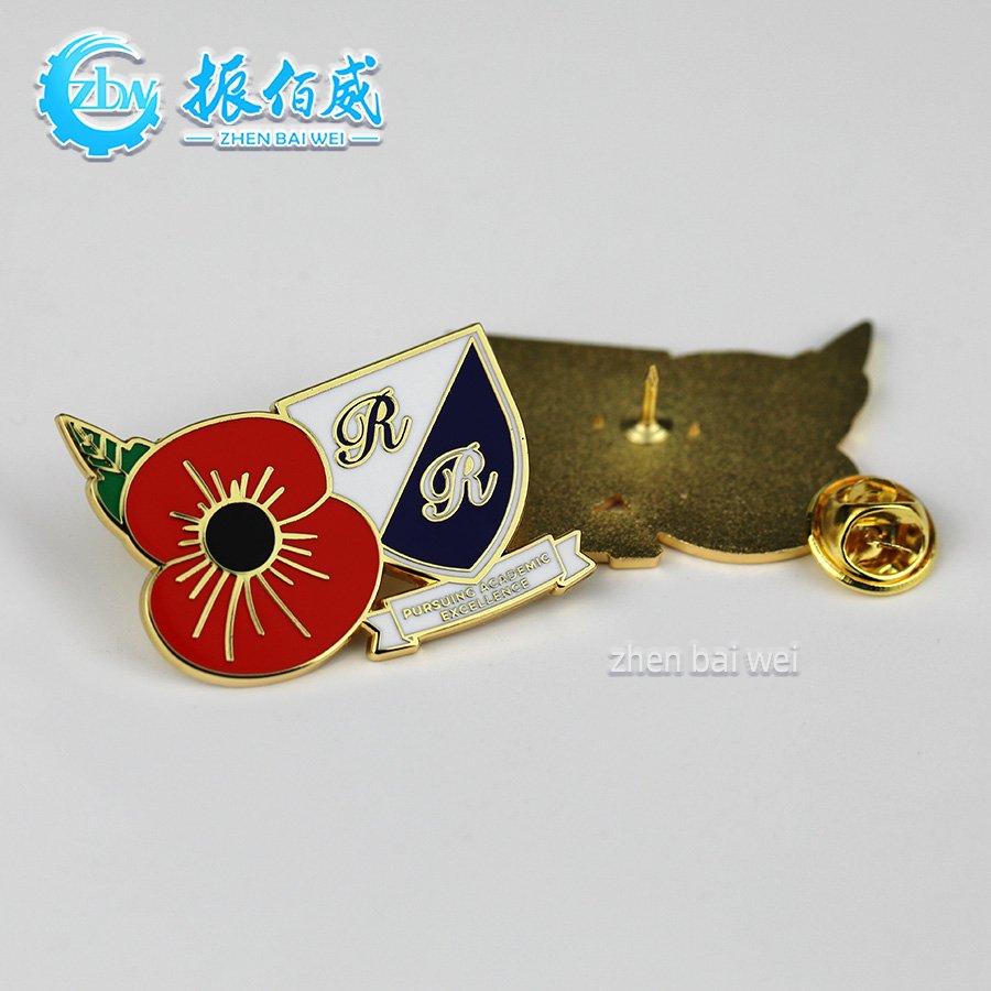 Manufacturer custom metal gold plated academic Memorial brooch for excellence Zinc Alloy corporate logo hard enamel pin custom