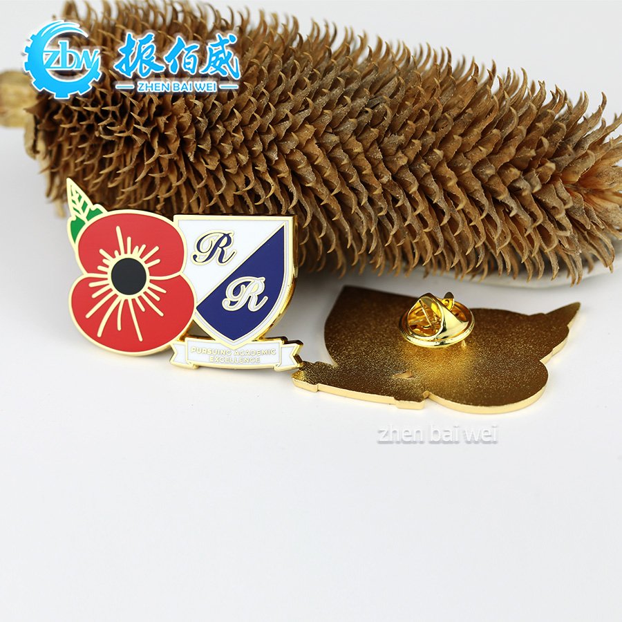 Manufacturer custom metal gold plated academic Memorial brooch for excellence Zinc Alloy corporate logo hard enamel pin custom