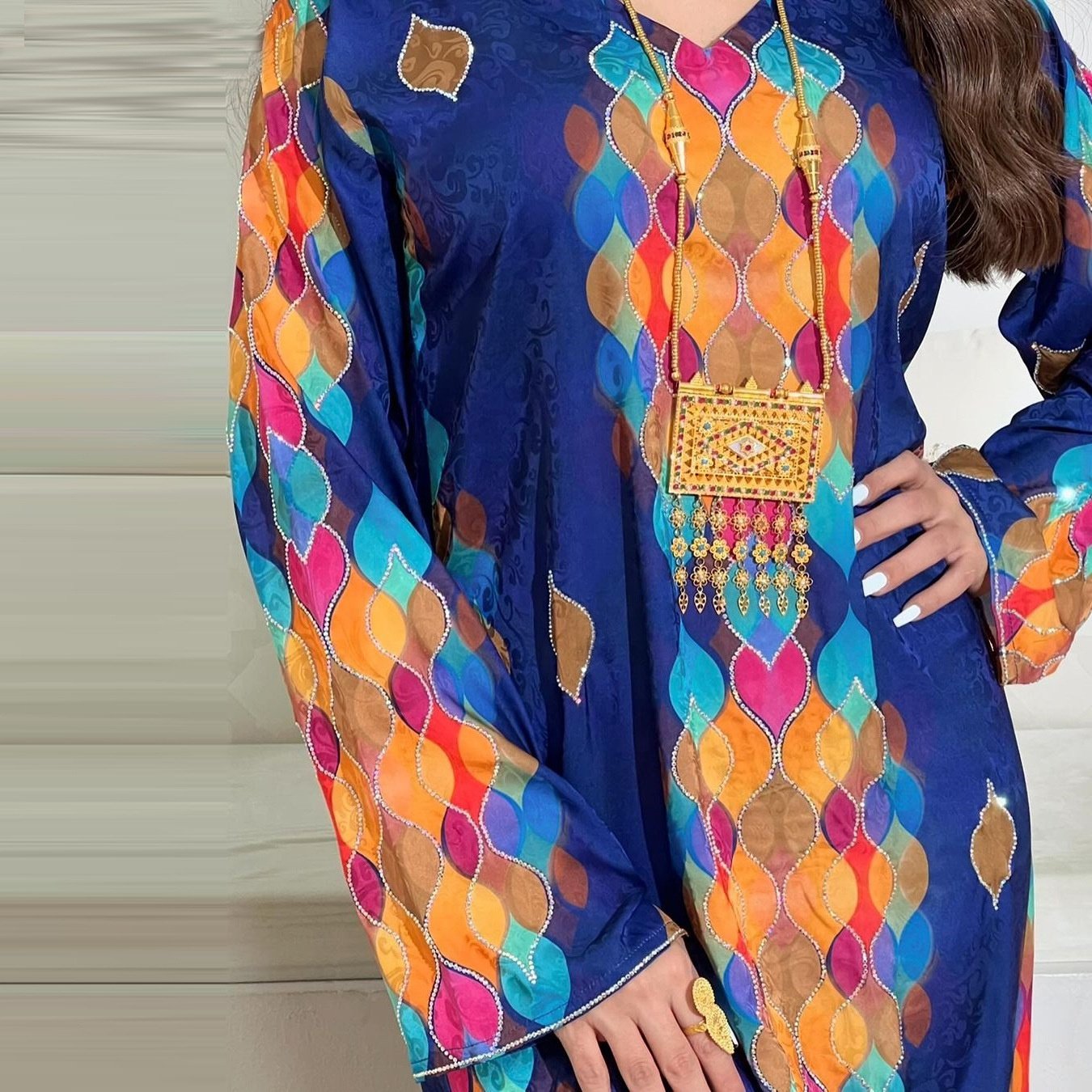 Eid Tie Dye Print Abaya Women Muslim Abaya Dress Ramadan Elegant Morocco Kaftan Vestidos Largos Dubai Robe Islam Jalabiya Dress