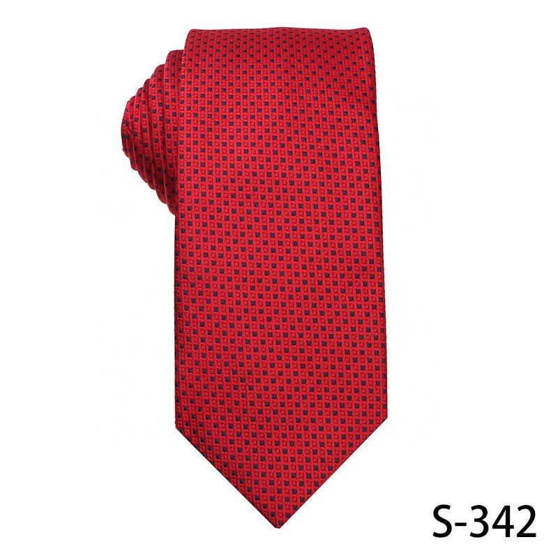 Polyester jacquard tie krawatte for wedding red hot sale fashion design men stripe and dot tie luxury handmade neck tie