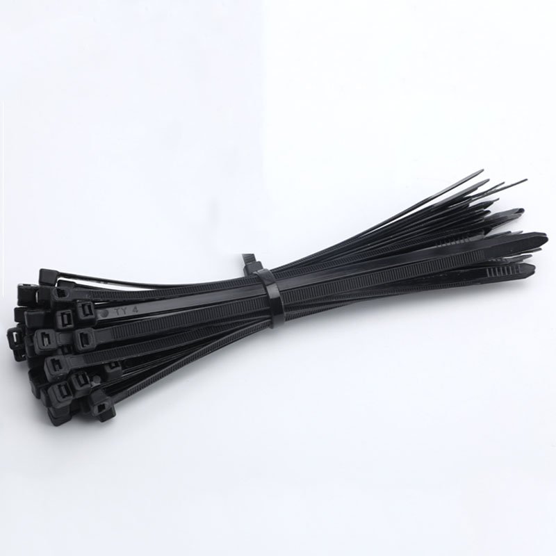 SDPSI50Pcs 5*150 to 5*650 Self-Locking Cable Ties Black Plastic Nylon Zipper Wraps Strap Fastening Fixing Ring Black