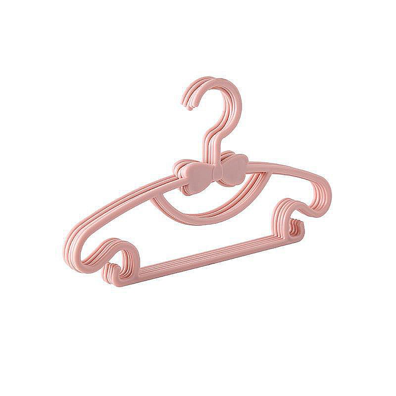 Wholesale Candy Color Cute Bow Tie Plastic Baby Children Kids Clothing Hangers For Drying Clothes