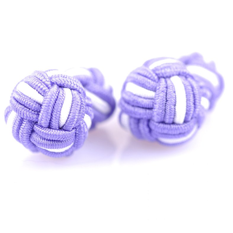 Two-Toned Color Chinese Black Elastic Small & Big Silk Knot Cufflinks Unisex Tie Clip for Men and Women for Parties Weddings
