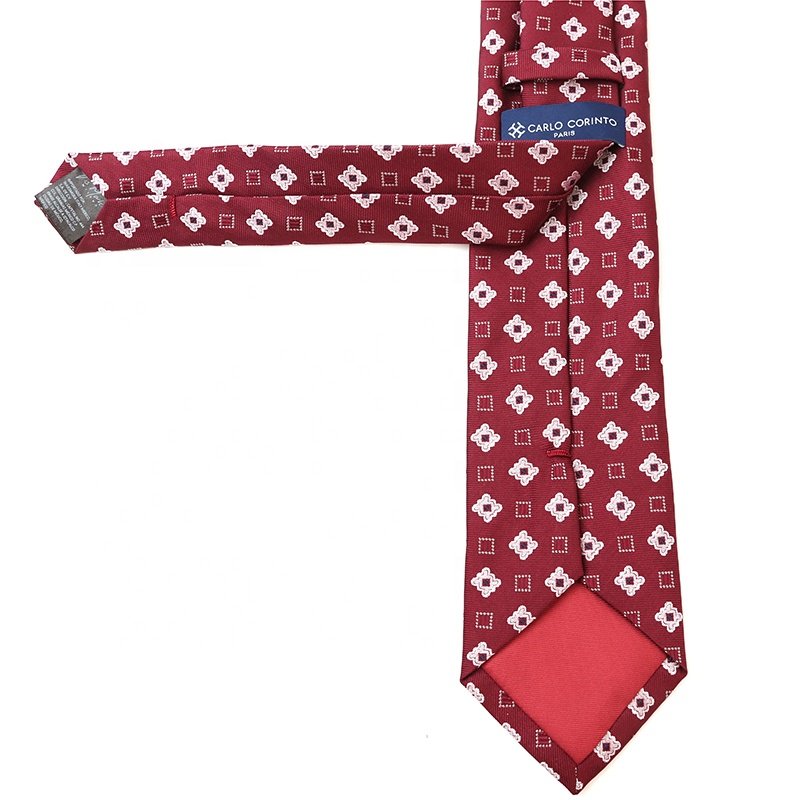 Necktie Manufacturer High Quality 100% Polyester Ties For Men Business Red Ties For Weddings Various Designs