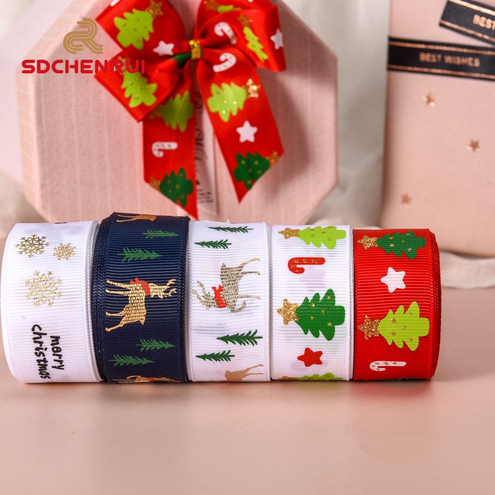 Custom100% Handmade print grosgrain gift ribbon stripes for girl hair bows for bows black ribbon tie