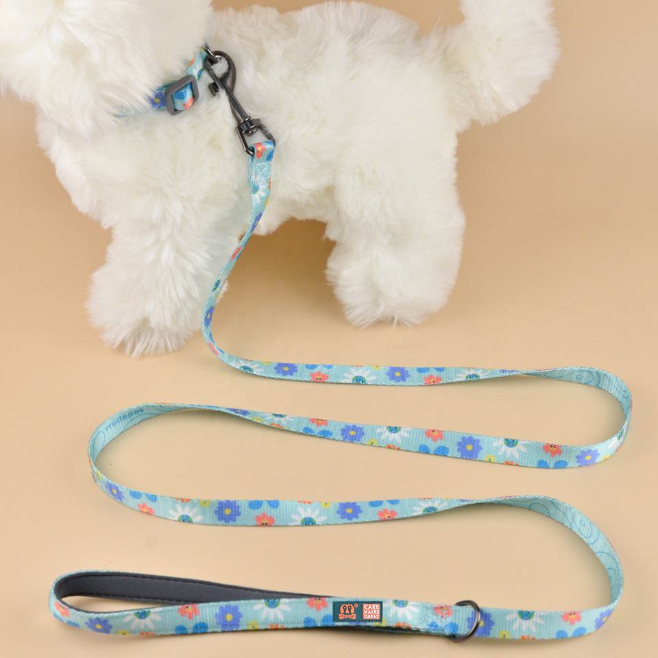 MIDEPET Wholesale Dog Leash With Comfortable Padded Handle Luxury Print 360 Degrees Adjustable Hook Pet Leashes For Dog