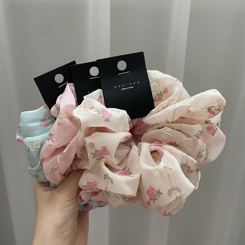 HHFS Wholesale Customize Luxury Hair Band Sports Polyester High-Quality Custom Scrunchie Hair Tie Bridal Hair Accessories