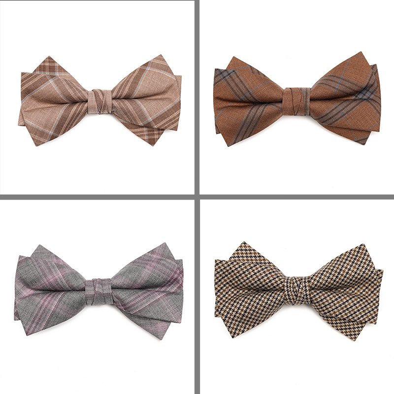 Business Wedding Groom Professional Luxury Colorful Double Layer Bow Tie for Men