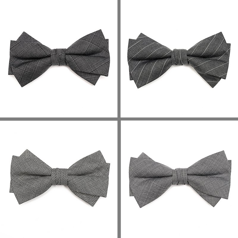 Business Wedding Groom Professional Luxury Colorful Double Layer Bow Tie for Men