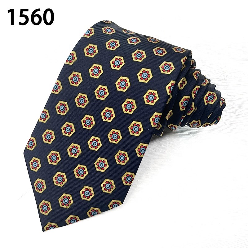 Fashion design popular digit printing gravatas atacado necktie custom print cravatte per uomo polyester men's tie
