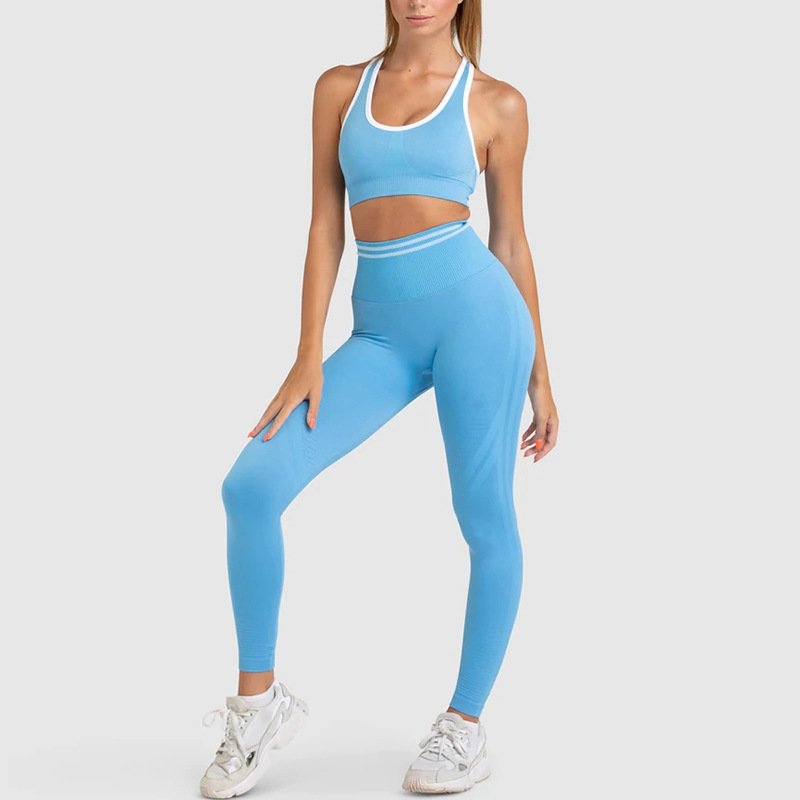 Women's Gym Clothes Seamless Yoga Suit Tight Hip Lifting Fitness Suit Women's Bra Pants Sports Set Two Piece Set Sportswear
