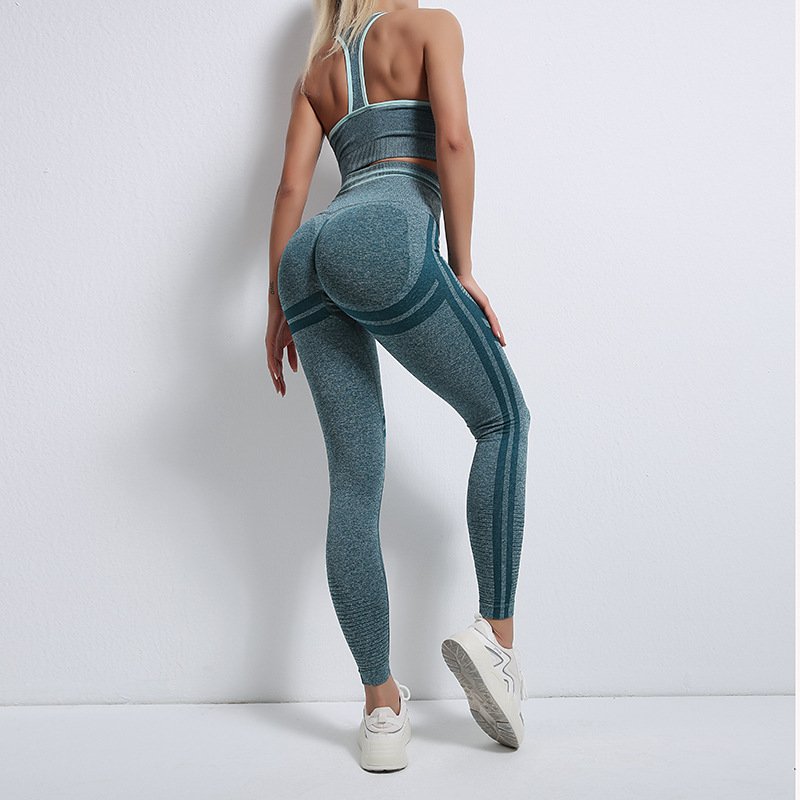 Women's Gym Clothes Seamless Yoga Suit Tight Hip Lifting Fitness Suit Women's Bra Pants Sports Set Two Piece Set Sportswear