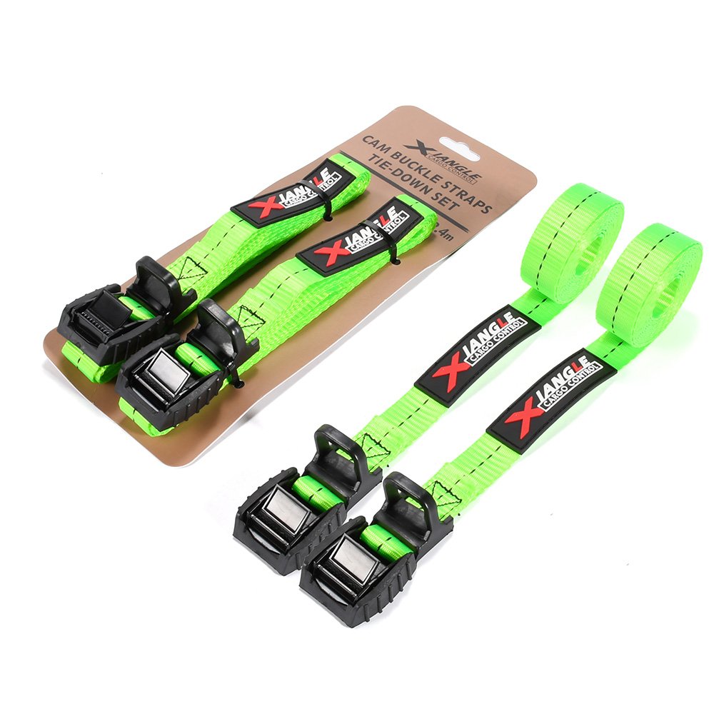 Custom 2pk 25mm 250kg Black Soft Pad Kayak Straps Tie Down Cam Buckle