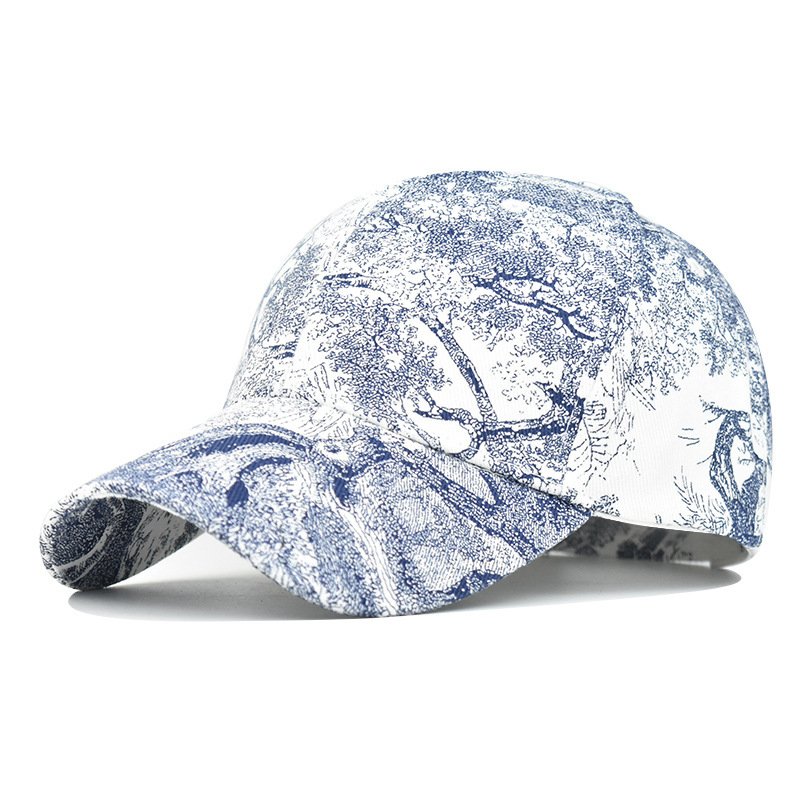 2305 Tie Dyed Hat Chinese Style Versatile Printing Cotton Dad Hats Baseball Caps For Men And Women