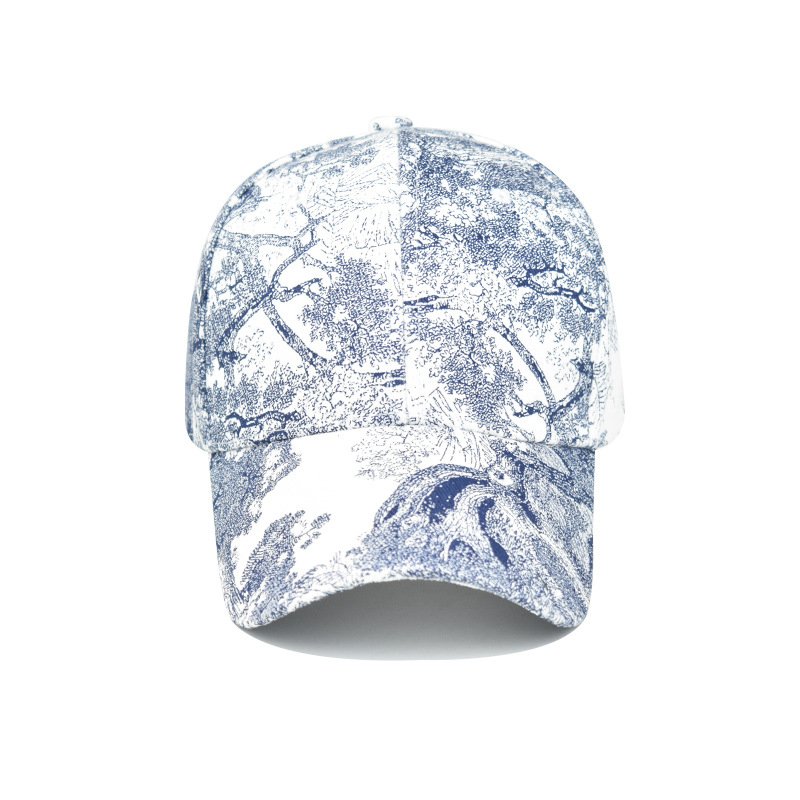 2305 Tie Dyed Hat Chinese Style Versatile Printing Cotton Dad Hats Baseball Caps For Men And Women