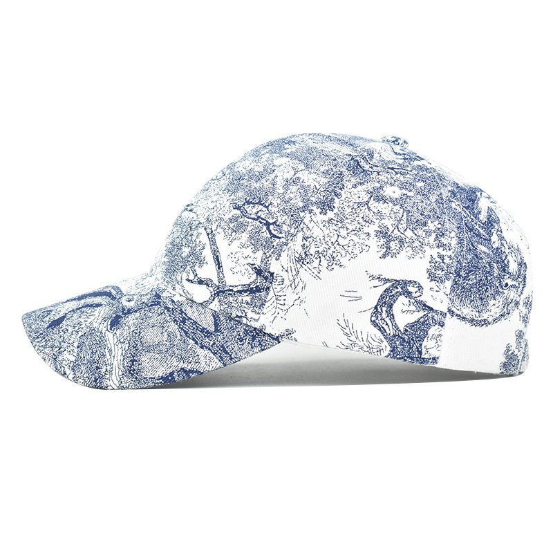 2305 Tie Dyed Hat Chinese Style Versatile Printing Cotton Dad Hats Baseball Caps For Men And Women