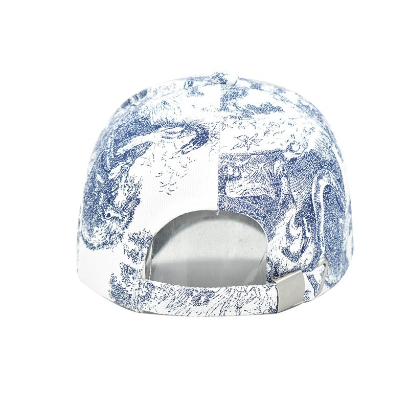 2305 Tie Dyed Hat Chinese Style Versatile Printing Cotton Dad Hats Baseball Caps For Men And Women