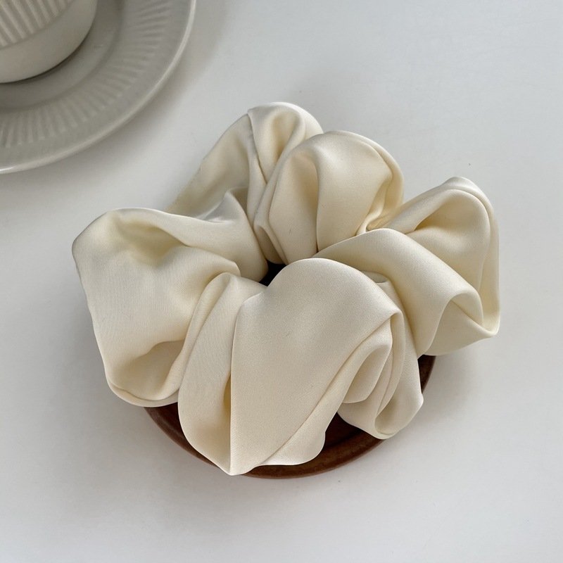 s m l size Temperament high-grade cream texture silky satin beige color intestine hair ring hair rope hair accessories for women