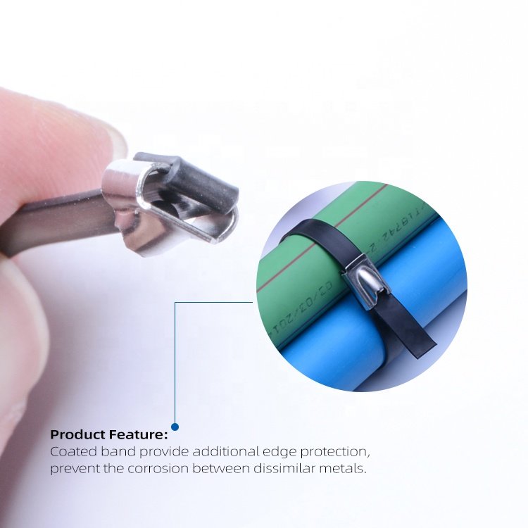 FSCAT UV Resistant PVC Coated Stainless Steel Cable Wire Tie