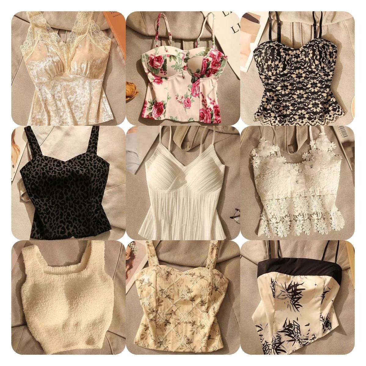 Women's sleeveless design vest short bodice top beauty open back fashion vest casual women's wear