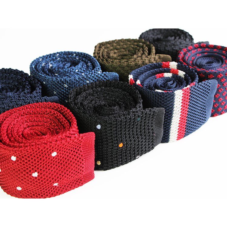 Corbatas Por Mayoreo Classic Silk Knitted Tie Men Plain Stripe Silk Knit Ties